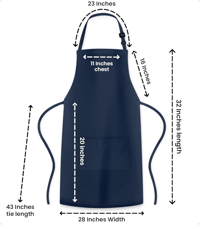 Adjustable Bib Apron 100% Polyester Kitchen Aprons Waterdrop Resistant Aprons - Image 7