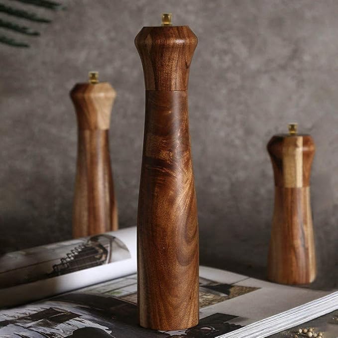 Wooden Salt and Pepper Grinder Set, Manual Salt and Pepper Mill, Acacia wood - Image 6