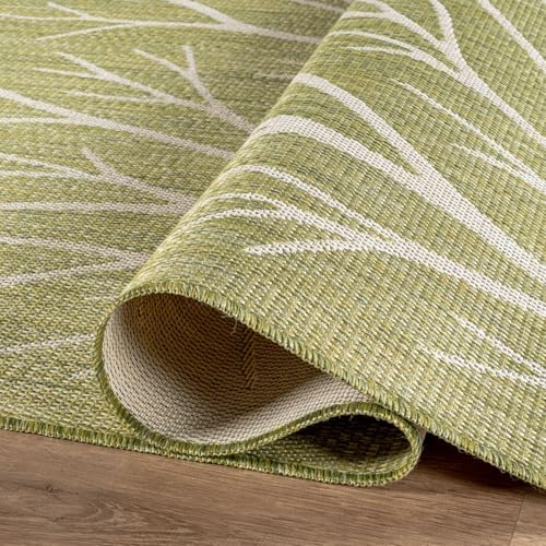 Washable Indoor Outdoor Rug 8x10 Modern Area Rugs Branch Pattern Non Shedding...