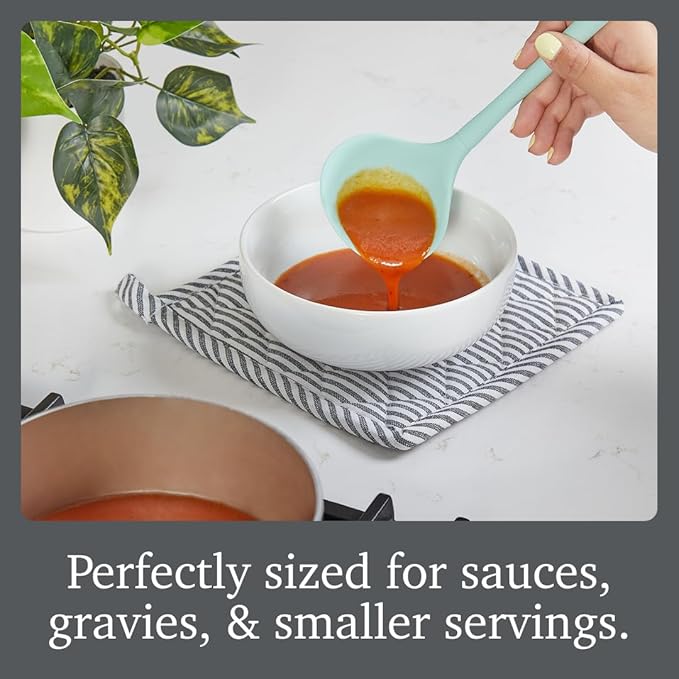 Tovolo Flex Core Small Silicone Ladle Aqua Seafoam Green Heat Safe Silicone - Image 4