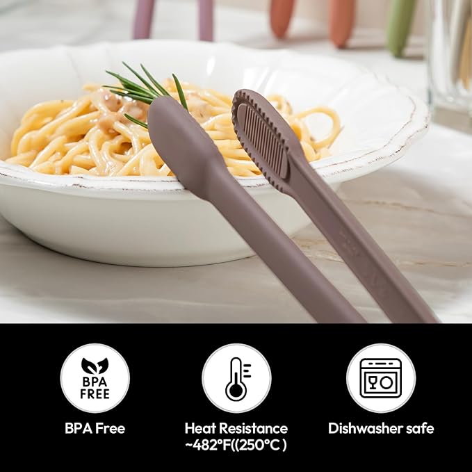 carrotez Silicone Cooking Kitchen Tongs, Non-Scratch Serving Tongs 9.25 Inches - Image 5