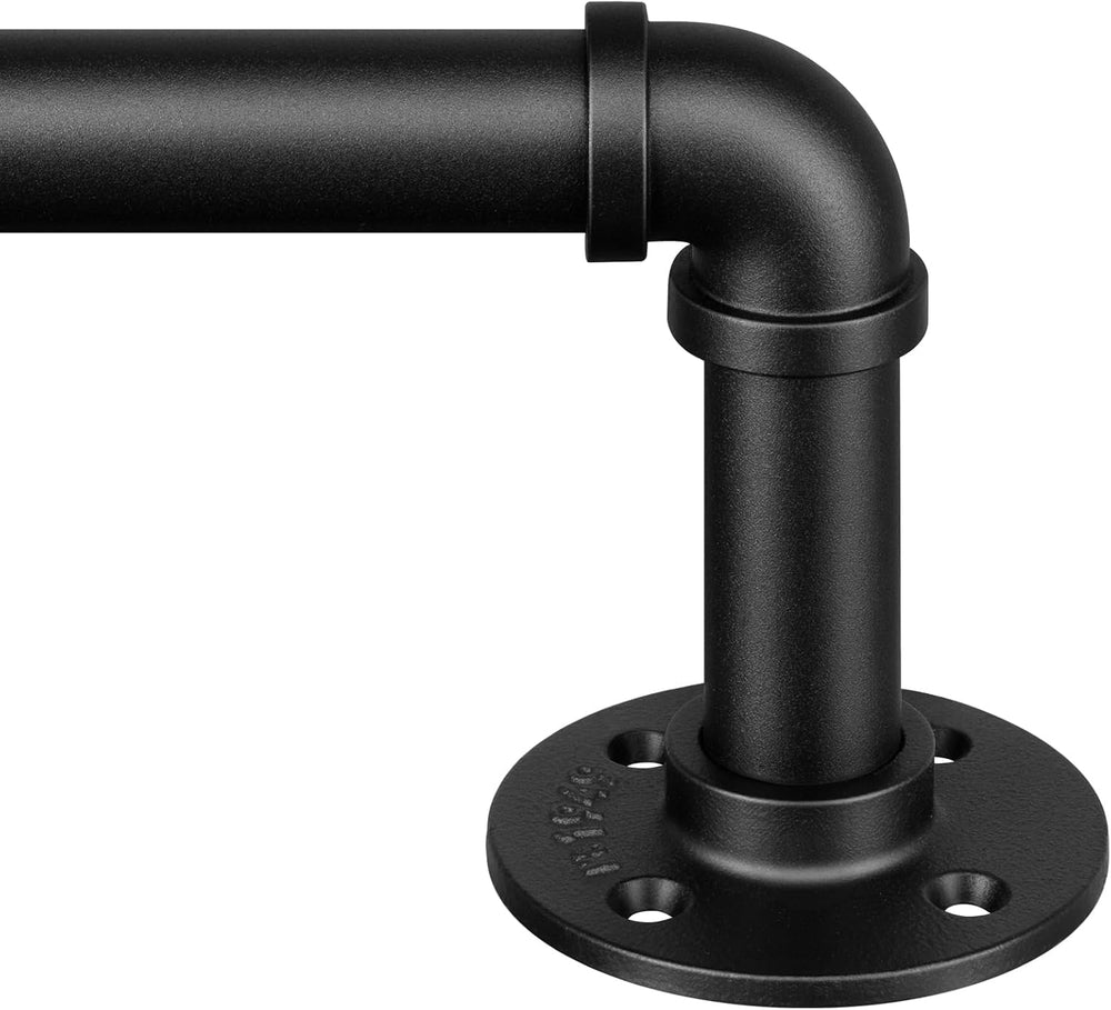 Curtain Rods 72-144 Inch, 1 Inch Industrial Black Curtain Rod