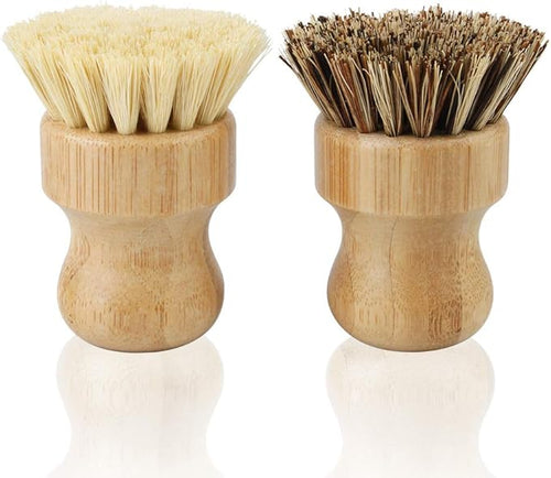 2 Pack Bamboo Dish Scrub Brush, Picowe Natural Scrub Cleaning Brush Vegetable by Picowe