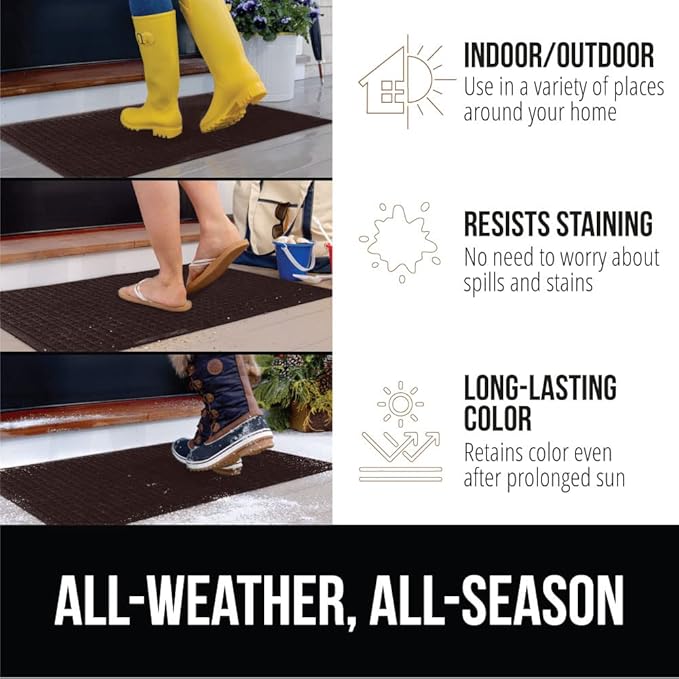 GORILLA GRIP® Ultra Absorbent Front Door Mat Outside Entrance, Traps Dirt and - Image 5