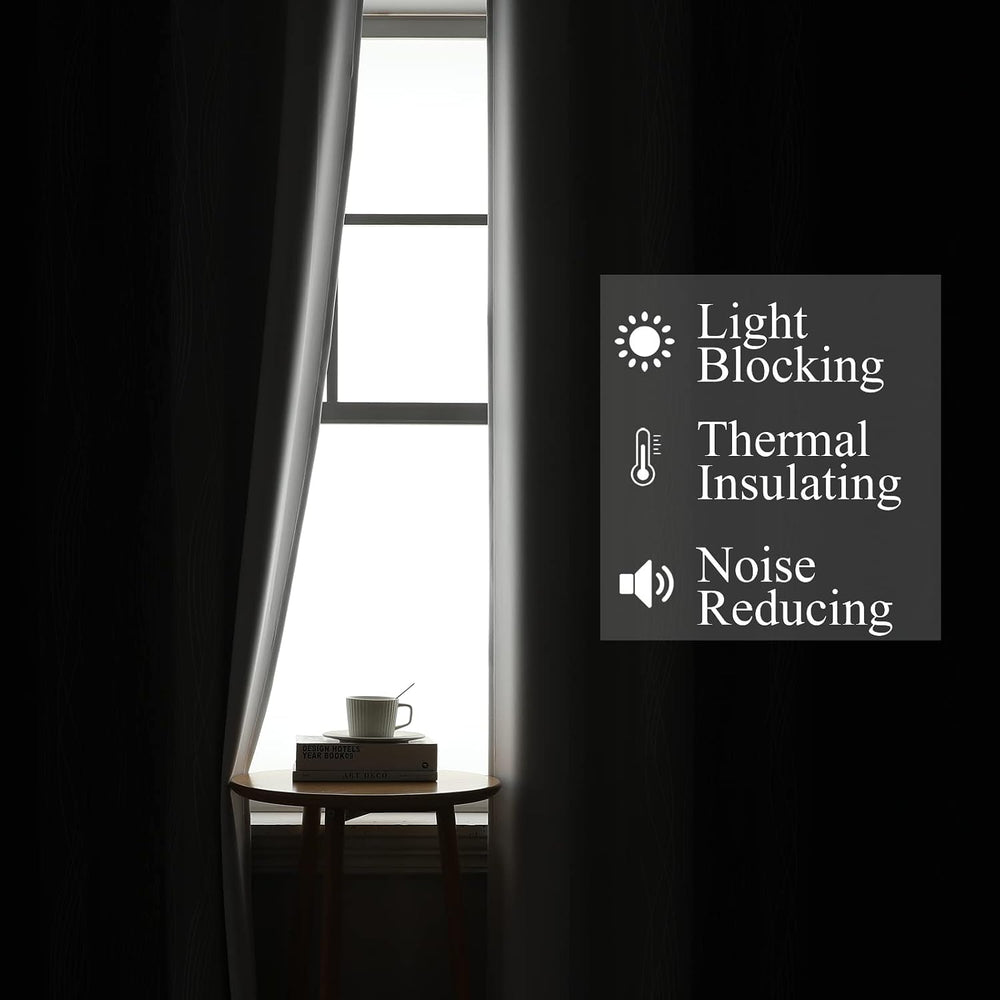 Black and Greyish White Ombre Blackout Curtains for Bedroom 52x84 Inch Long
