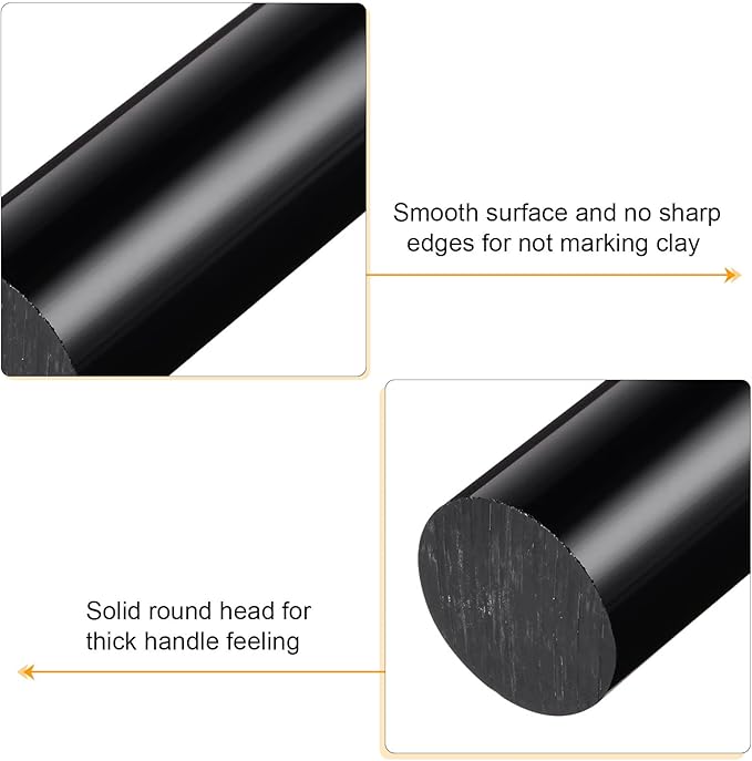 HARFINGTON Acrylic Clay Roller 9 Inch x 1 Inch Solid Non-Stick Plastic Round - Image 4