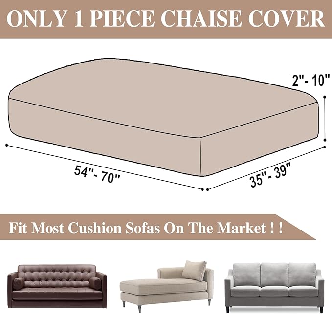 Couch Cushion Cover Chaise Lounge Cover Washable Separate Seat Chaise Couch - Image 6