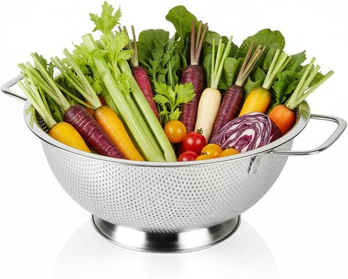 5.5-Quart Kitchen Colander, Stainless Steel Pasta Strainer by TooWoom