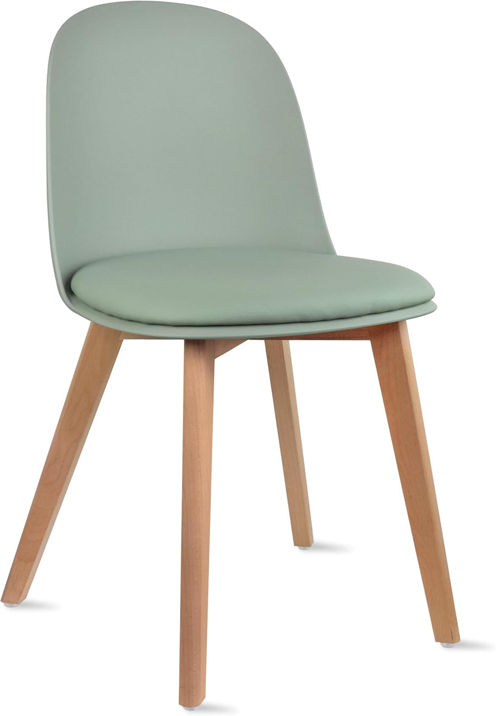 2xhome Set of 2 Modern Armless Dining Chairs | Plastic Shell with PU Leather ...