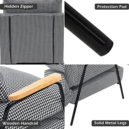 MCombo Accent Recliner Chair with Ottoman, Modern Fabric Armchair, Upholstere...