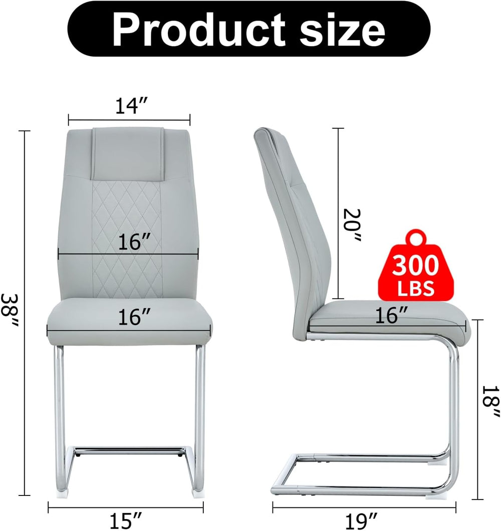 Leather Dining Chairs Set of 8, Modern Upholstered Living Room Chairs with Sl...