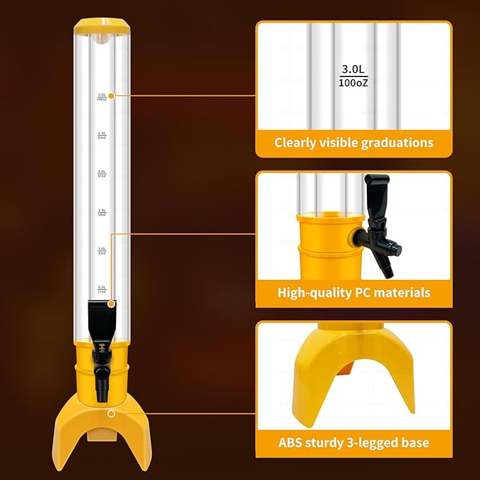 2 Pcs Beer Dispenser, 3L/100 Oz Mimosa Tower