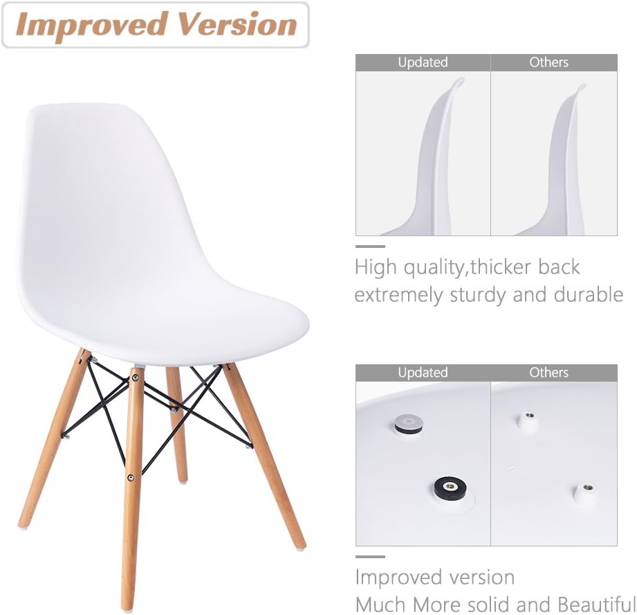 Furmax Modern Style Dining Chair Mid Century Modern DSW Chair, Shell Lounge P...