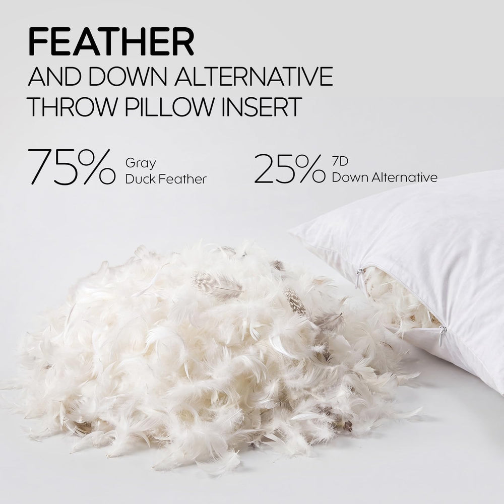 14x36 Feather Long Lumbar Pillow Insert, Decorative Throw Pillow Insert for C...