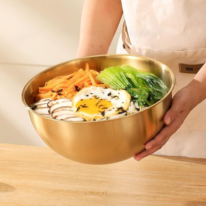 Stainless Steel Salad Bowls Set of 2 Mixing Bowls - Image 2