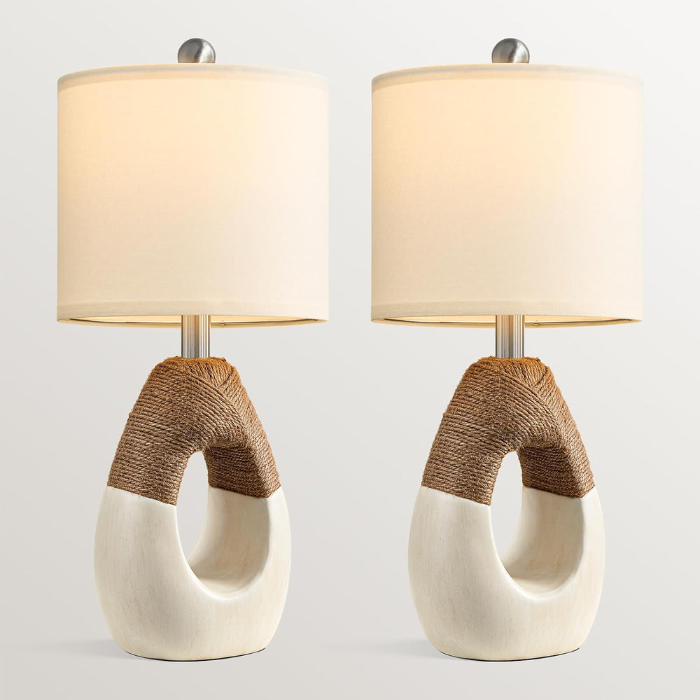 OYEARS 19'' Small Boho Table Lamps for Bedroom Set of 2 for Bedside