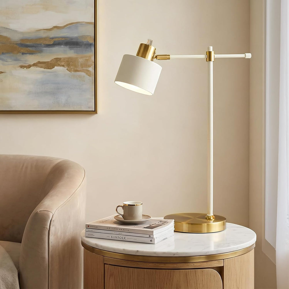 22.2" Modern Desk Lamp, Metal Table Lamp with LED Bulb, Adjustable Readi...
