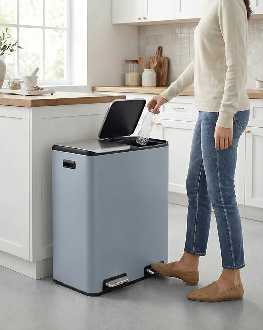 ComfyCorner 16 Gal Dual Trash Can, Stainless Steel Kitchen Garbage Bin - Image 10