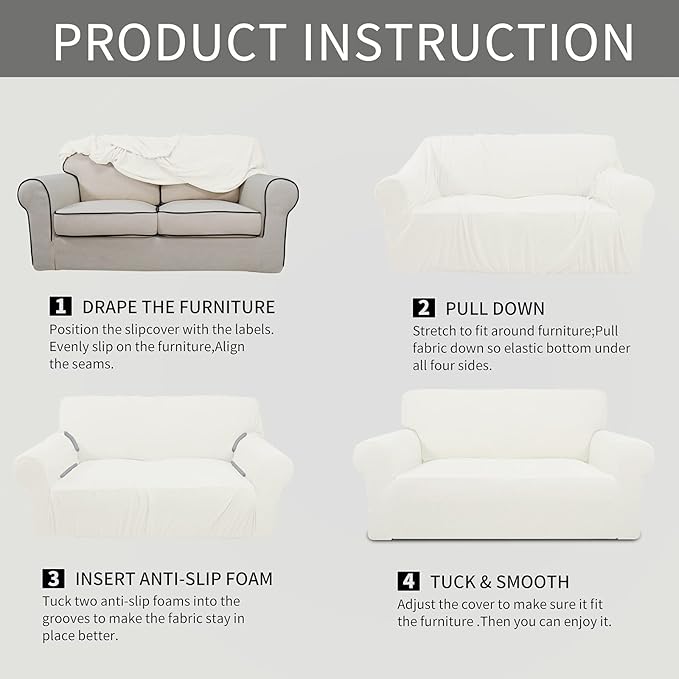 Easy-Going Stretch Oversized Loveseat Slipcover 1-Piece Sofa Cover Furniture - Image 6