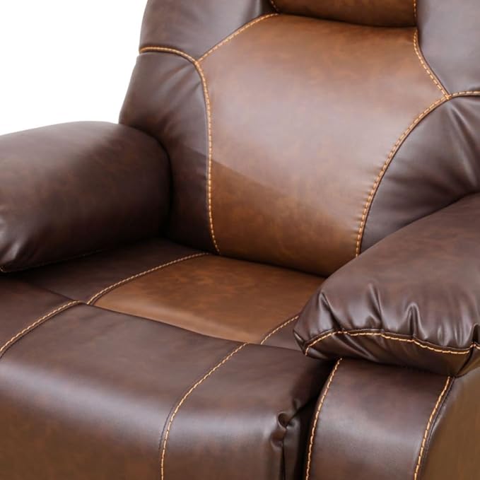 Manual Breathing Leather Reclining Sofa, Leather Recliner Couch, Comfortable ...