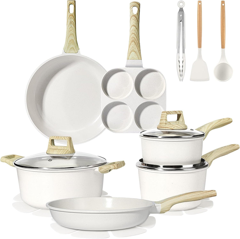 GiPP Ceramic Pots and Pans Set Non Stick - 17 Pcs Nonstick Cookware Set, Non-...