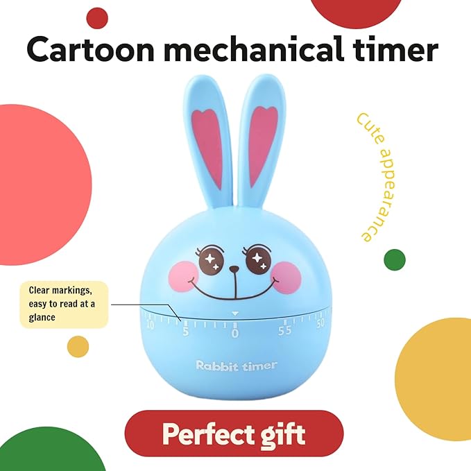 Cartoon Mechanical Kitchen Timer, 60 Minutes Countdown Timer, Mechanical Visual - Image 3