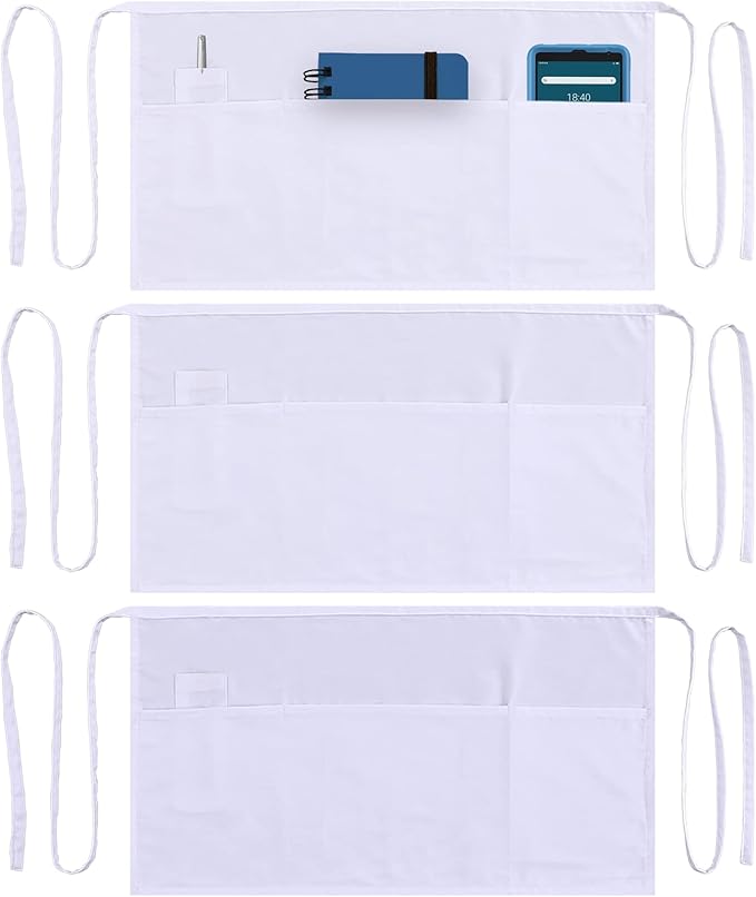 Dreamology Waitress Apron with Pockets, Short Aprons with Pockets, Waist Aprons by DREAMOLOGY