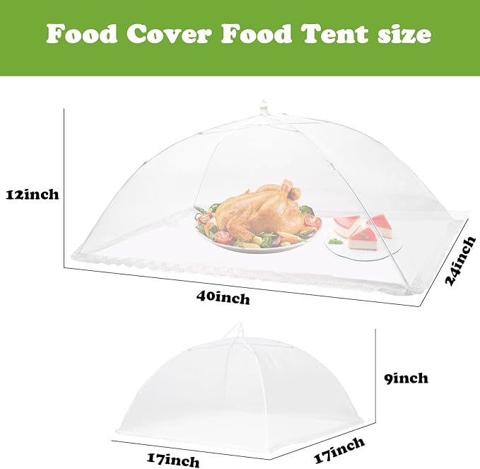7 Pack Food Covers for Outside Mesh, Food Nets for Outdoors Large Food Covers - Image 3