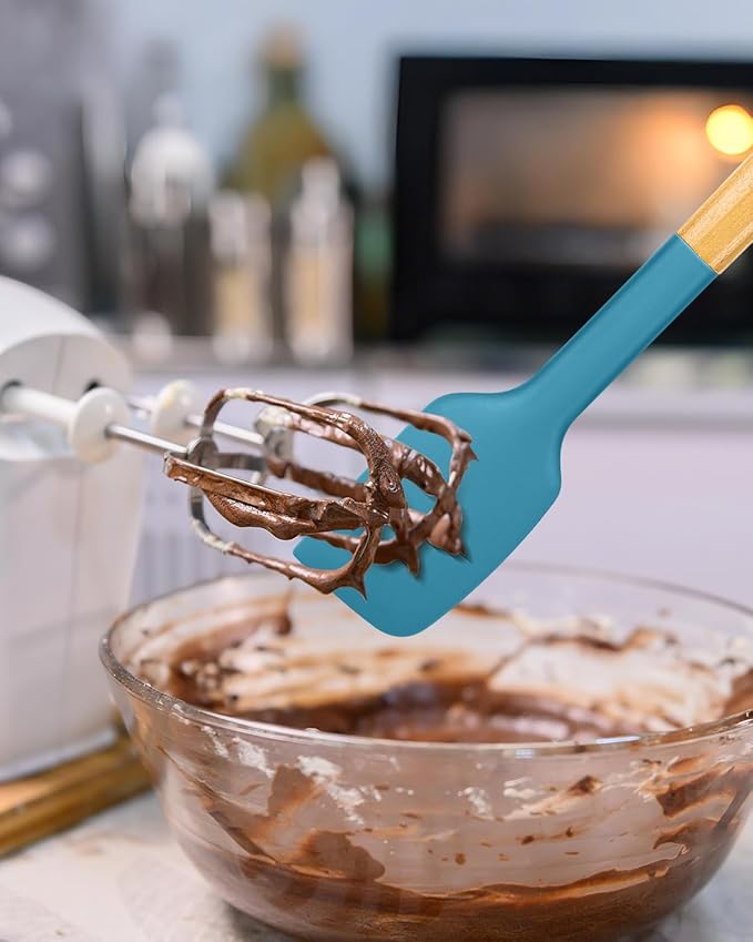 Silicone Heavy-Duty Spatula, Sturdy Bpa-Free Matte Silicone, Wooden Handle - Image 5