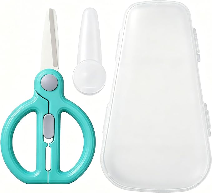 Baby Food Scissors with Travel Case, Ceramic Food Scissors Kids, Toddler by Artenny