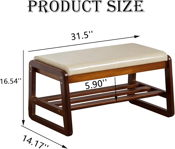 latifolia Solid Wood Bench, Entryway Shoe Bench with Cushion, Flip-Open Stora...
