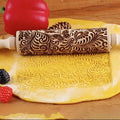 Floral Embossed Rolling Pins for Cookies, Wooden Engraved for Baking, Butterfly by Unknown