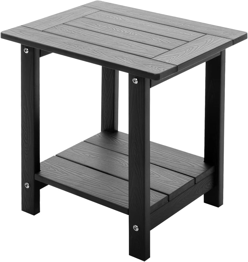 Meluvici Double Adirondack Side Table Weather Resistant, Outdoor Rectangular ...