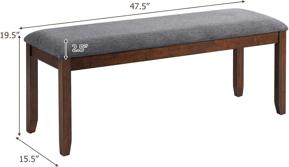 Giantex Dining Room Bench with Upholstered Padded Seat, 660lbs Capacity, 47.5...