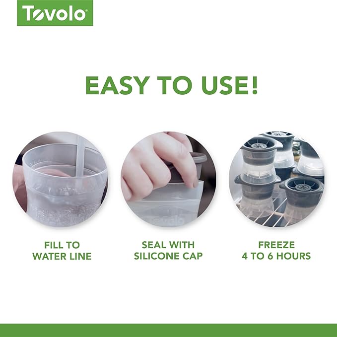 Tovolo Basketball Ice Cube Molds Pack of 2 Large Craft Ice Spheres - Image 4