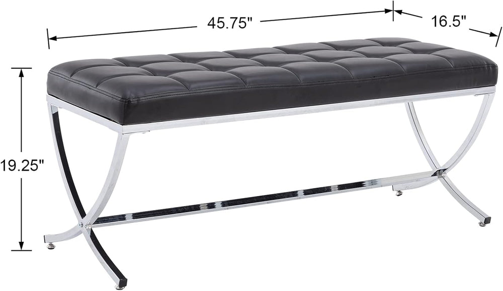 DUOMAY Modern Tufted Ottoman Bench, 45.75" W x 16.5" D x 19.25&quot...