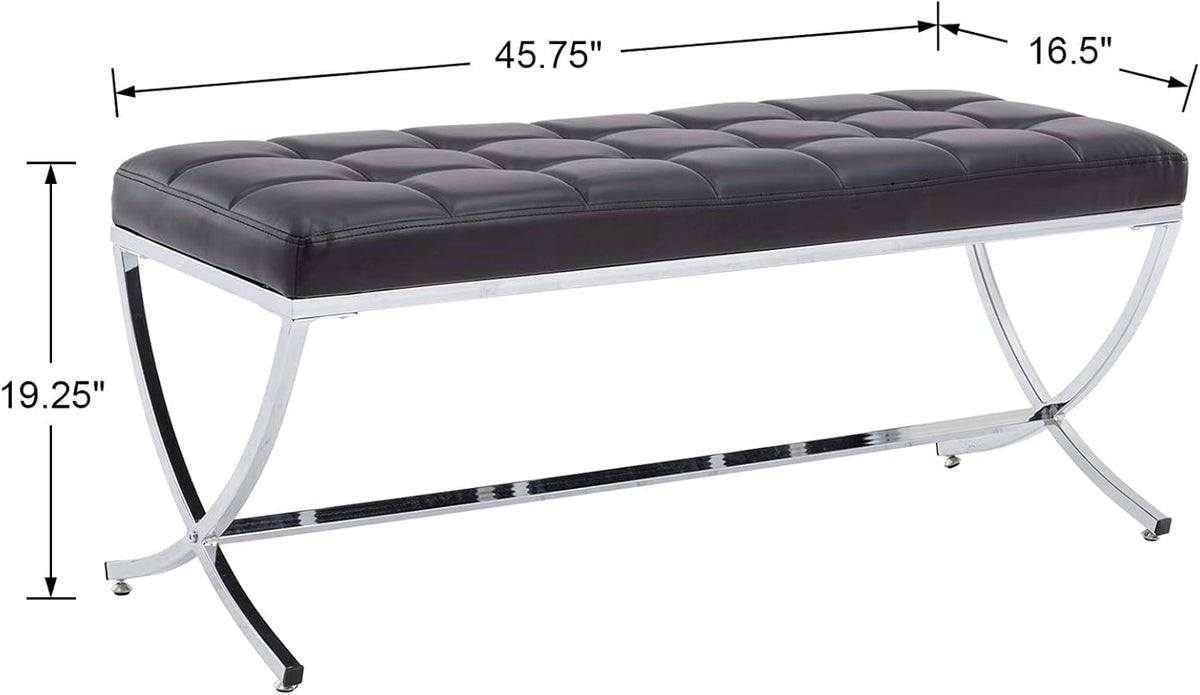 duomay modern tufted ottoman bench, 45.75" w x shown in use