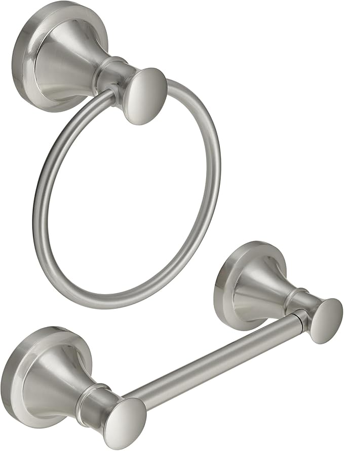 RUMOSE Toilet Paper Holder and Hand Towel Ring Brushed Nickel Wall Mount by RUMOSE