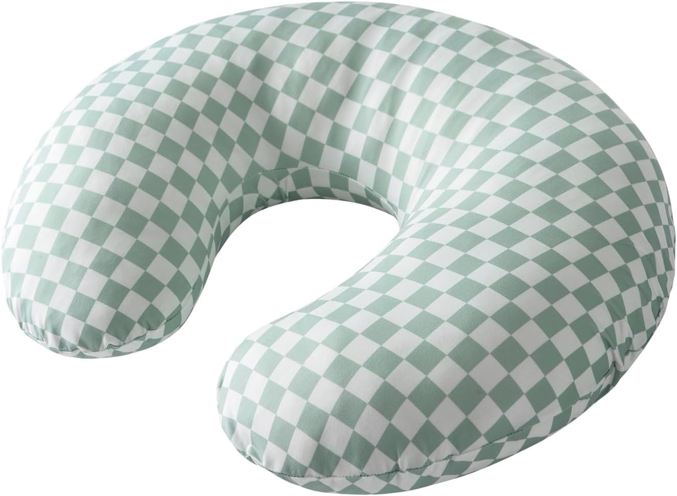 Little Jump Nursing Pillow Cover, Coffee & Green Checkered, 2 Pack | Stretchy and Soft, For Breastfeeding Pillows, Comfortable Slipcover, For Baby Boy and Girls
