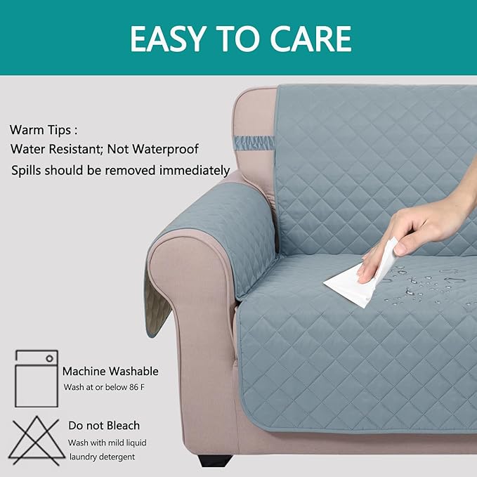 U-NICE HOME Loveseat Sofa Cover Reversible Couch Covers - Image 5