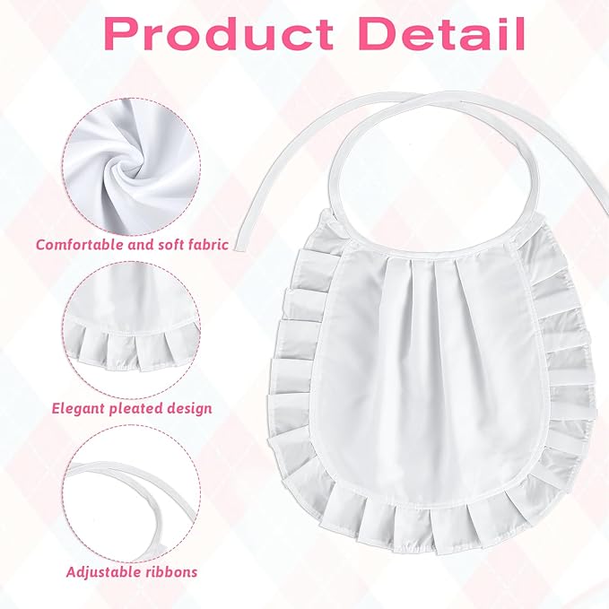 White Apron Cosplay, Waist Half Apron Puffy Tight Costume, Maid Aprons Kitchen - Image 3