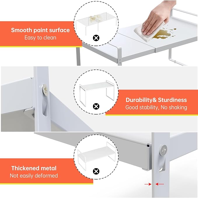 Expandable Cabinet Shelf Organizer Rack 9 inch, Pantry Organizer Lengthen from - Image 3