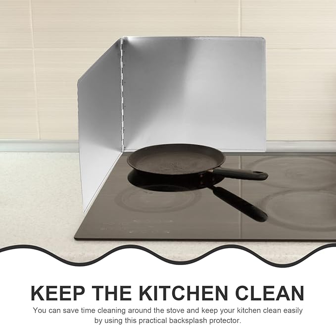 Kichvoe Stainless Steel Oil Splash Baffle 31.49X11.81 Inch Foldable Stove - Image 3