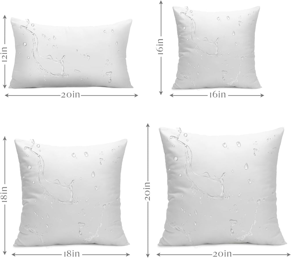 Ashler Outdoor Pillows, 18 x 18 Waterproof Pillow Inserts Set of 4