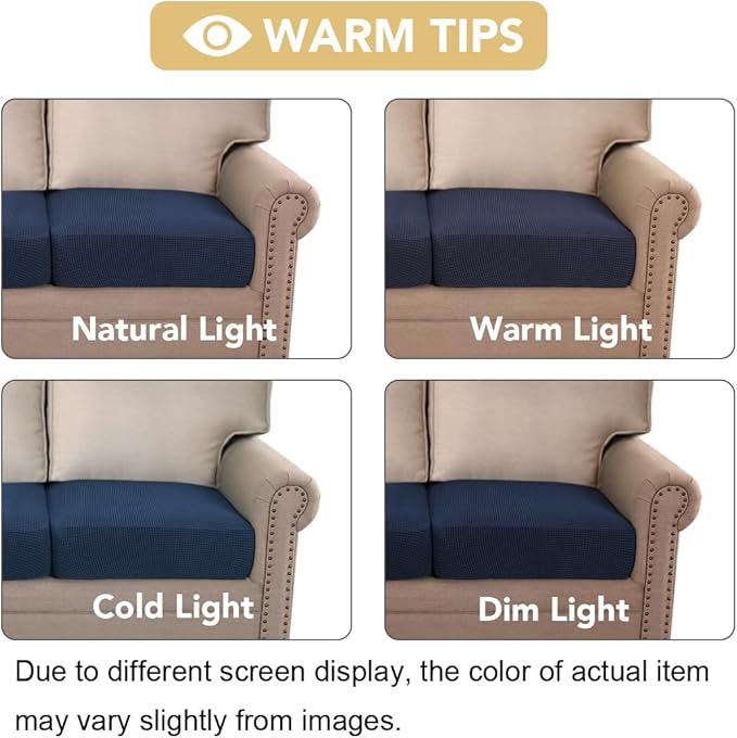 H.VERSAILTEX Super Stretch Individual Seat Cushion Covers Sofa Covers Couch - Image 7