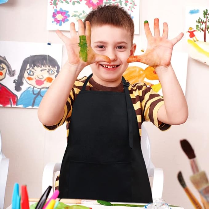 SINLAND Kids Apron with Pocket 2 Pack Children Chef Apron - Image 3