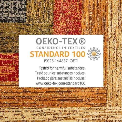 Home Dynamix Vega Modern Area Rug, Geometric Black/Brown/Red 5'2"X7&...