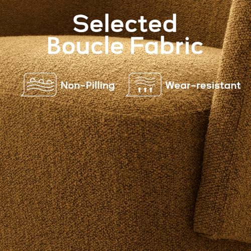 Zihanhome Boucle Swivel Accent Chair, No Assembly Armchair (1, Yellow)