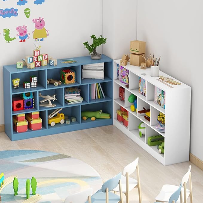 IOTXY Open Shelf Low Bookcase - Wooden 3-Tier Floor Standing Display Cabinet ...