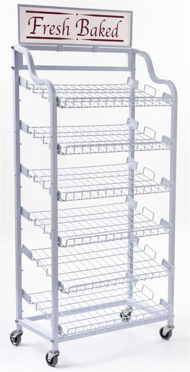 Displays2go Metal Wire Rack with Six Adjustable Shelves, Wire Display Rack wi...